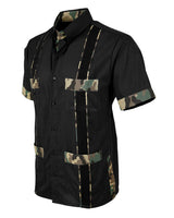 Ready to Go | Negro Camuflaje Short Sleeve Guayabera