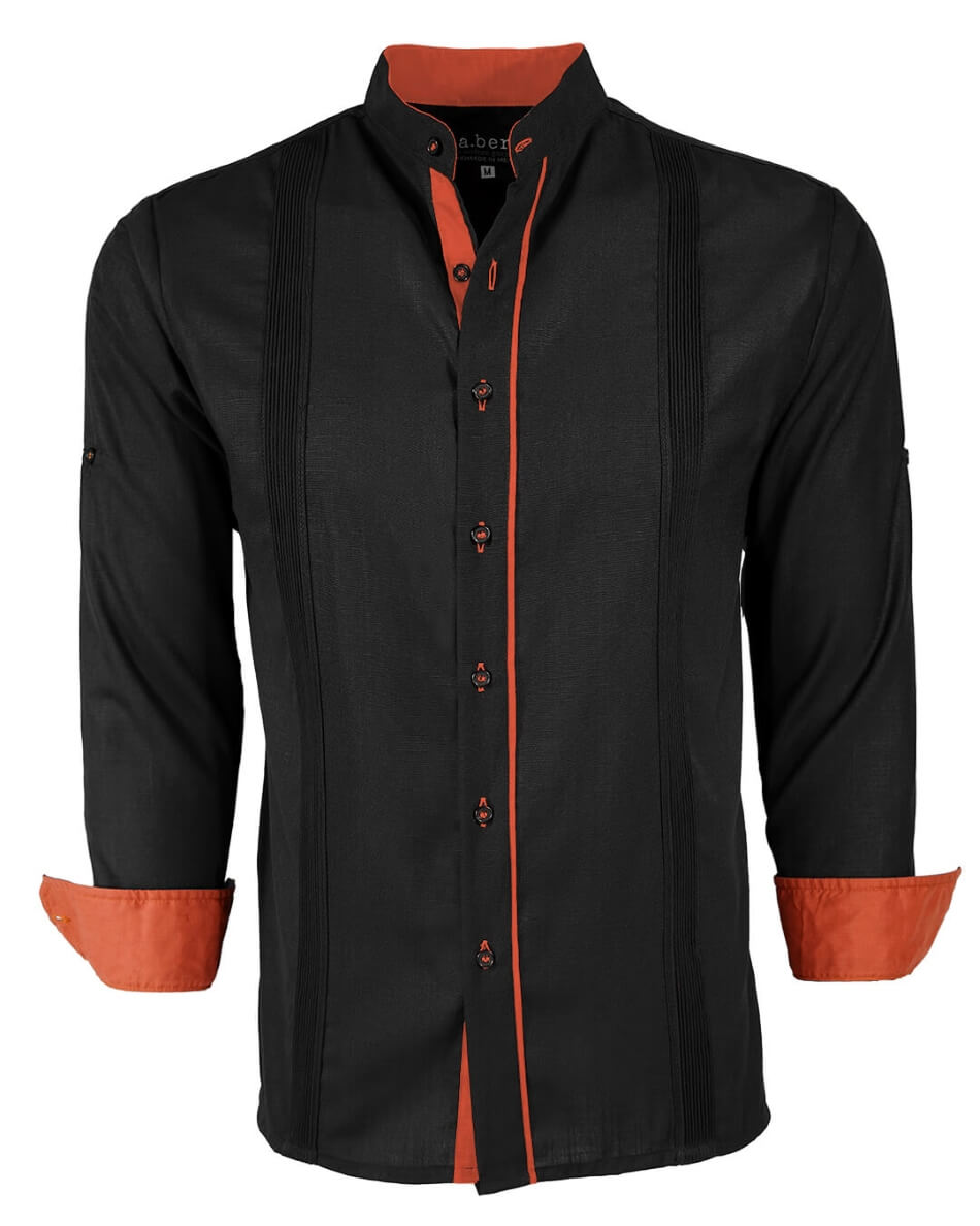Couture Black Clásico Mandarin Presidencial Guayabera
