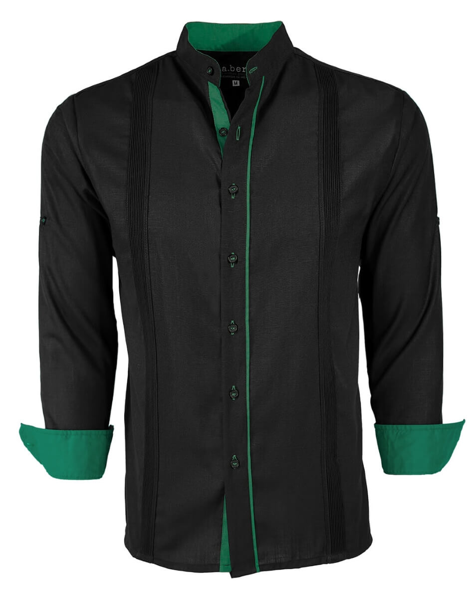Couture Black Clásico Mandarin Presidencial Guayabera