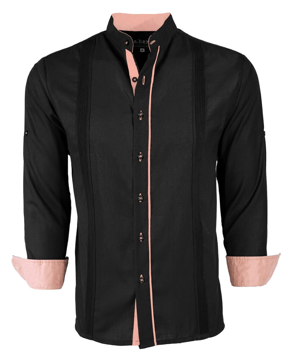 Couture Black Clásico Mandarin Presidencial Guayabera