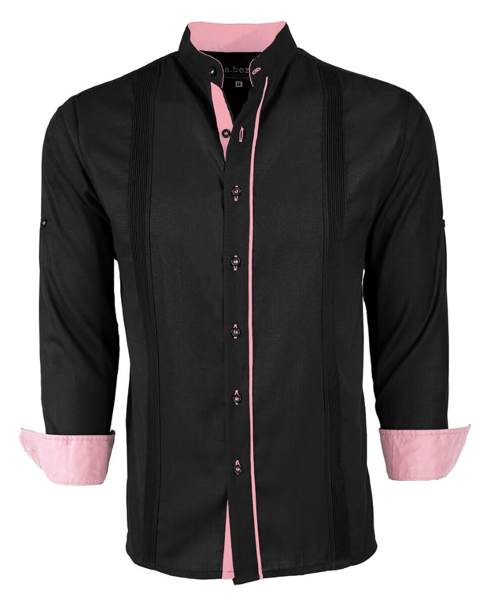 Couture Black Clásico Mandarin Presidencial Guayabera
