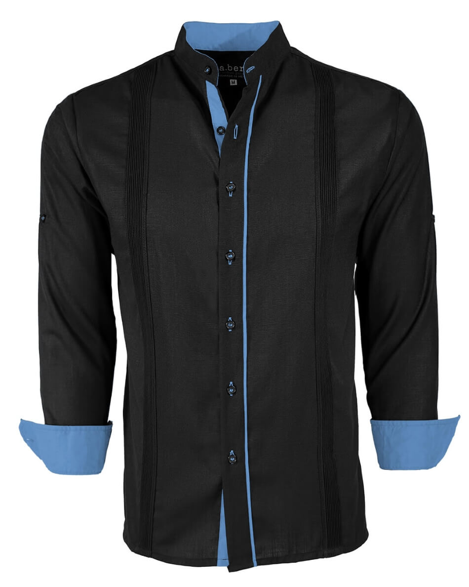 Couture Black Clásico Mandarin Presidencial Guayabera