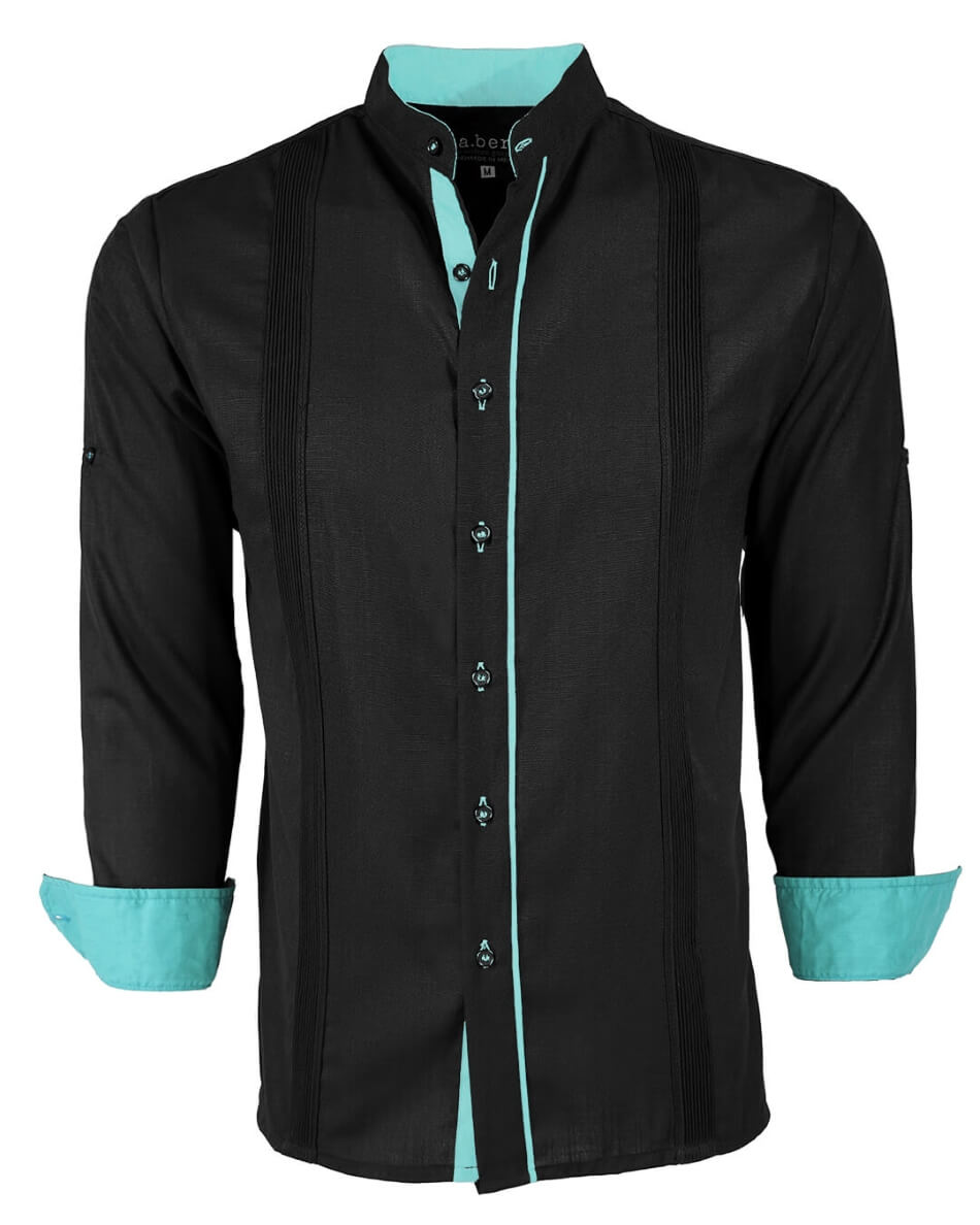 Couture Black Clásico Mandarin Presidencial Guayabera
