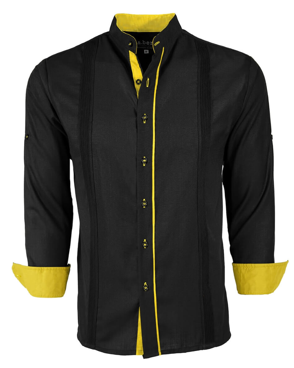 Couture Black Clásico Mandarin Presidencial Guayabera