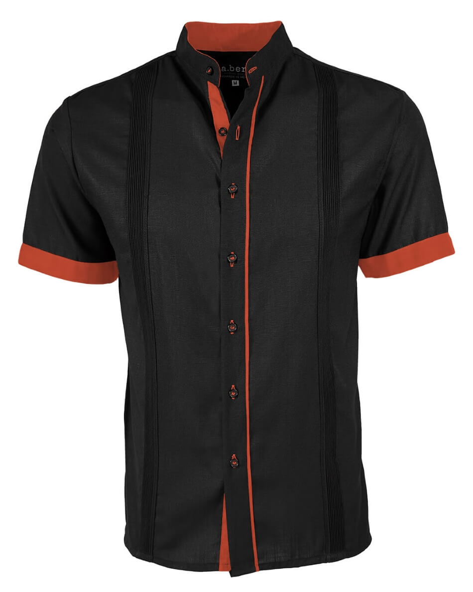 Couture Black Clásico Mandarin Presidencial Guayabera