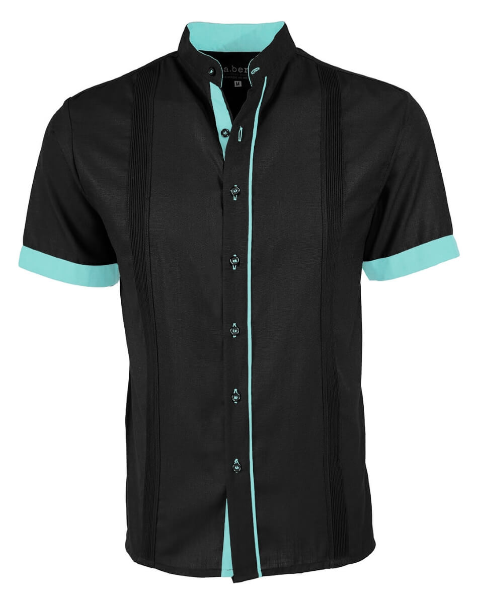 Couture Black Clásico Mandarin Presidencial Guayabera