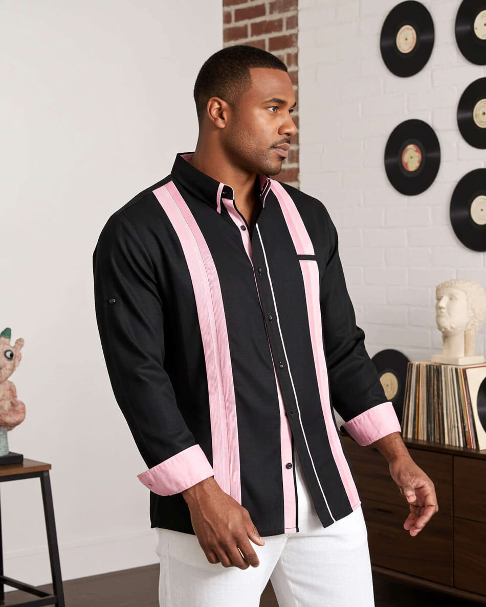 Couture Black Acentuada Presidencial Guayabera