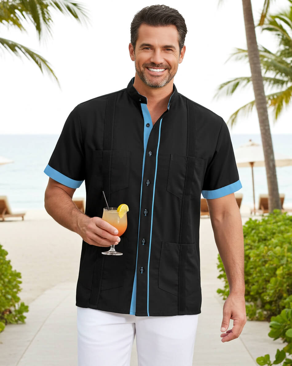 Couture Black Clásico Four Pocket Guayabera