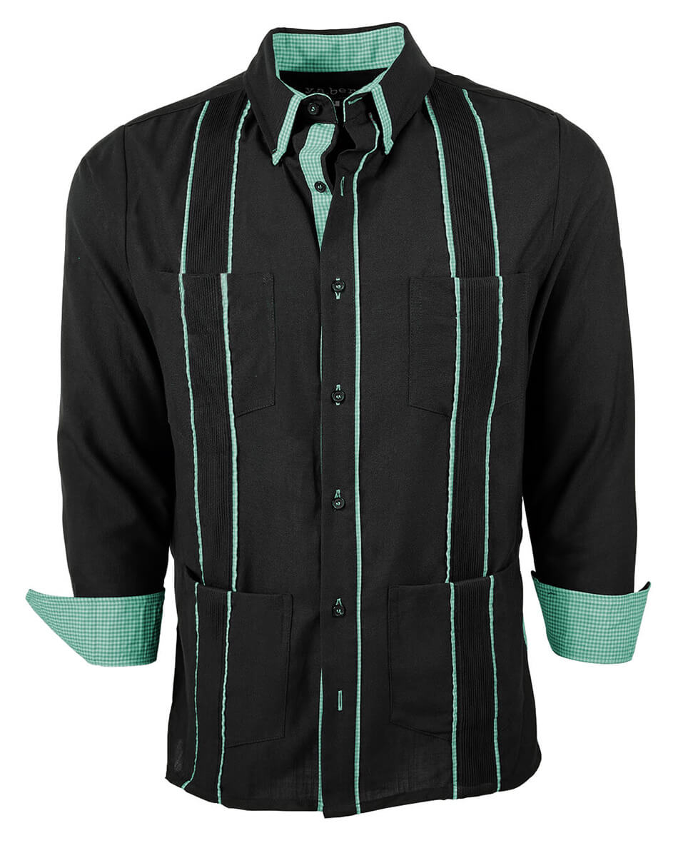 Black con Guingán Delicado Cubano Guayabera