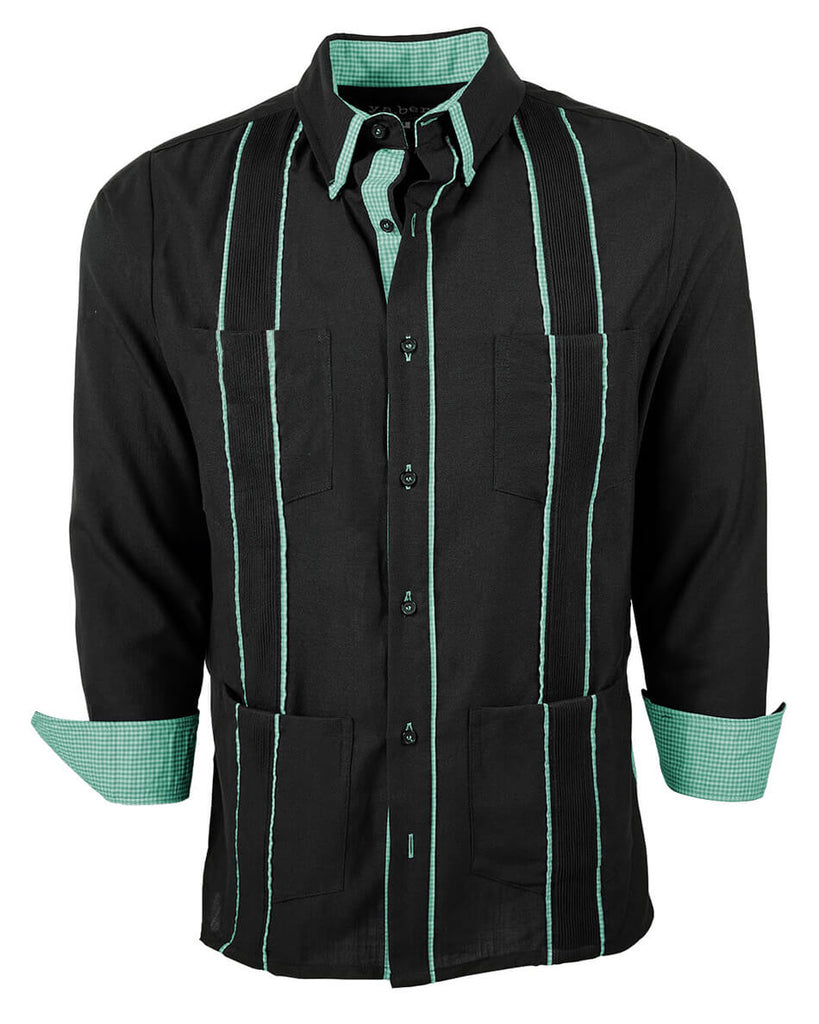 Black con Guingán Delicado Cubano Guayabera