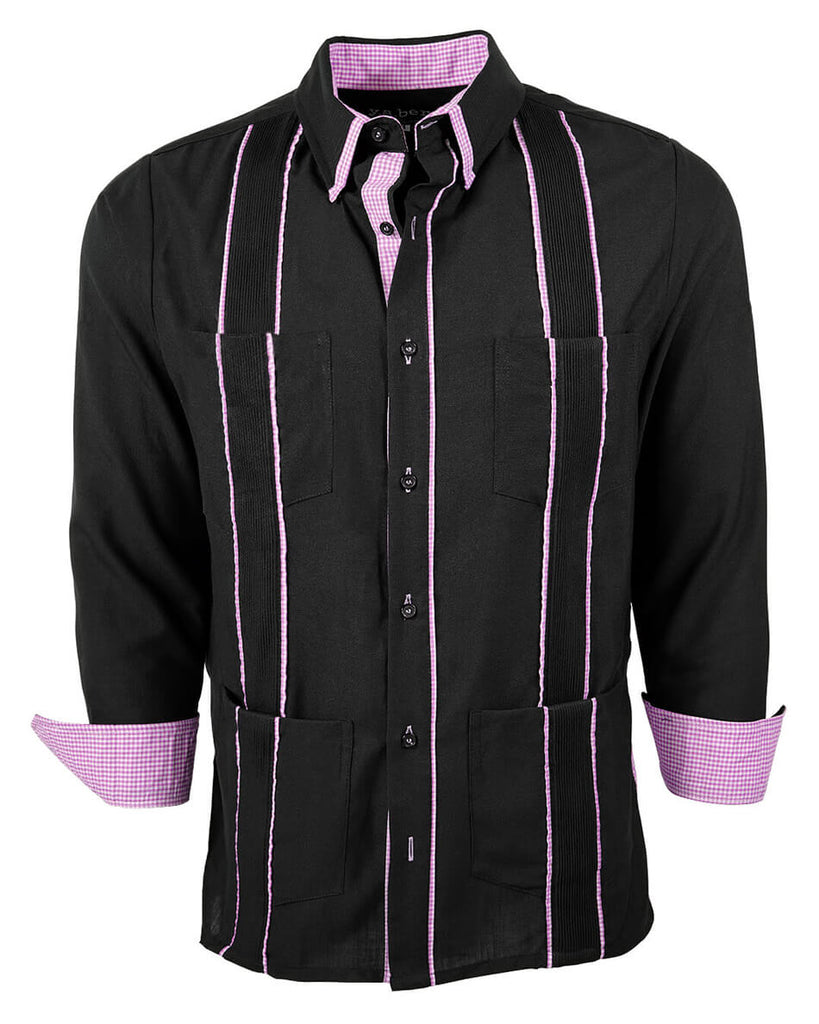 Black con Guingán Delicado Cubano Guayabera