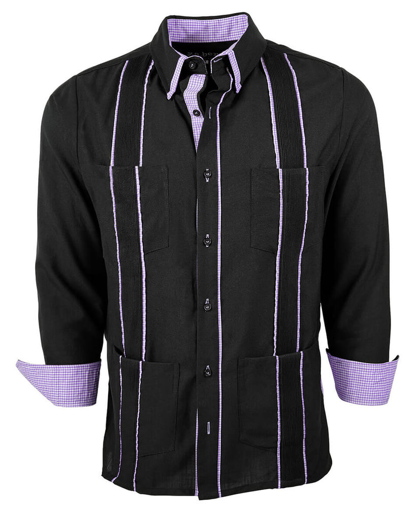 Black con Guingán Delicado Cubano Guayabera