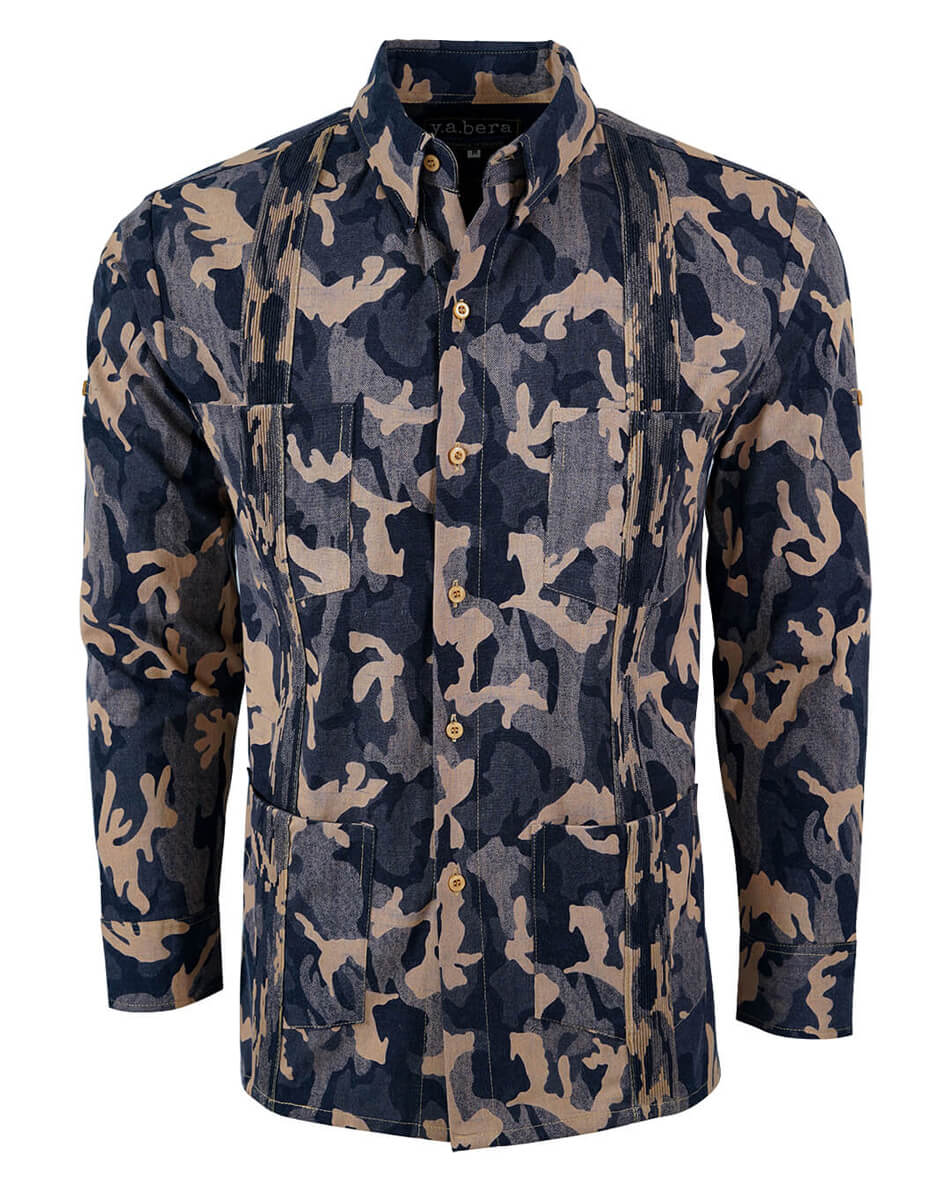 Ready to Go Medium | Desert Rain Maverick Long Sleeve Guayabera