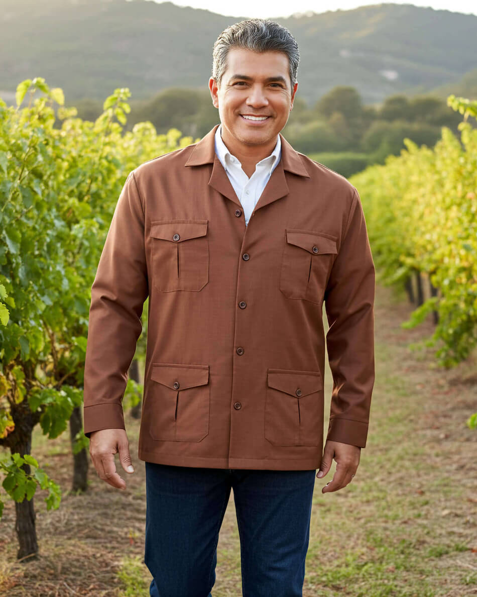 Lux Linen Guayabera Overshirt