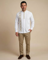 Yucateco Flores Oro Imperial Guayabera