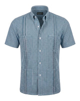 Guingán Clásico Teal Oscuro Guayabera