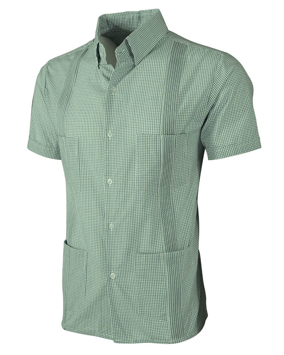 Guingán Clásico Green Guayabera