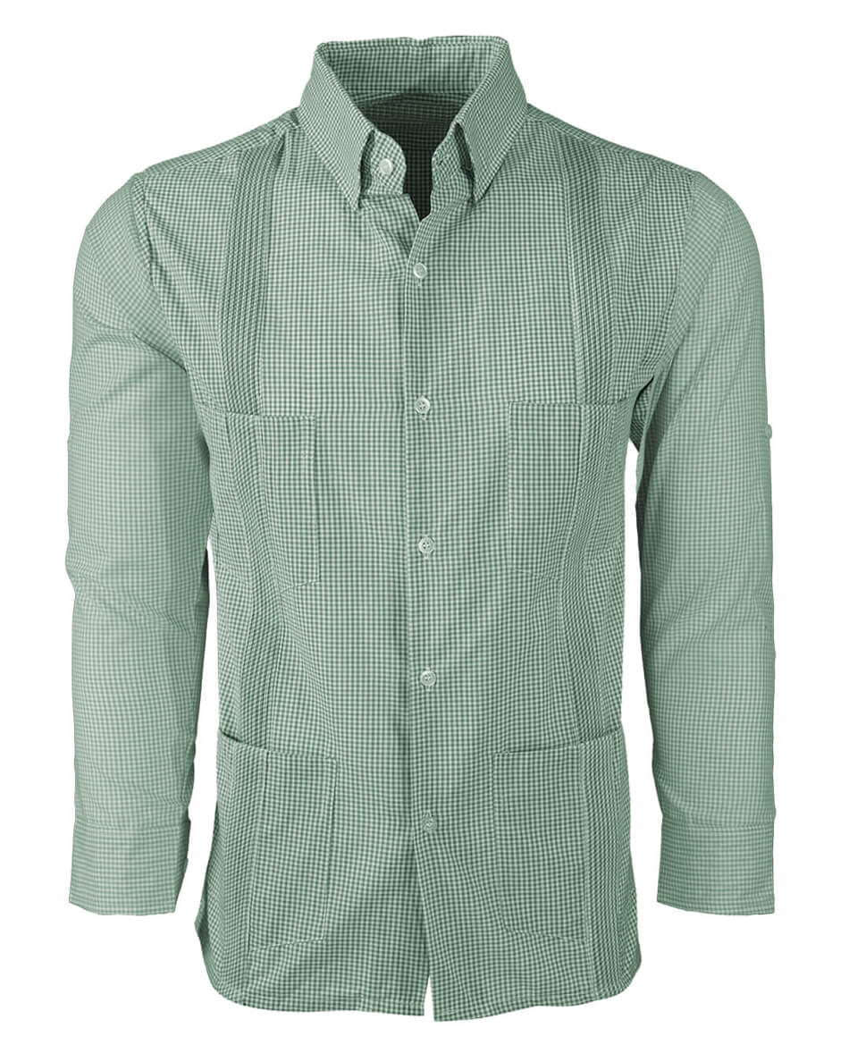 Guingán Clásico Green Guayabera