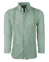 Guingán Clásico Green Guayabera