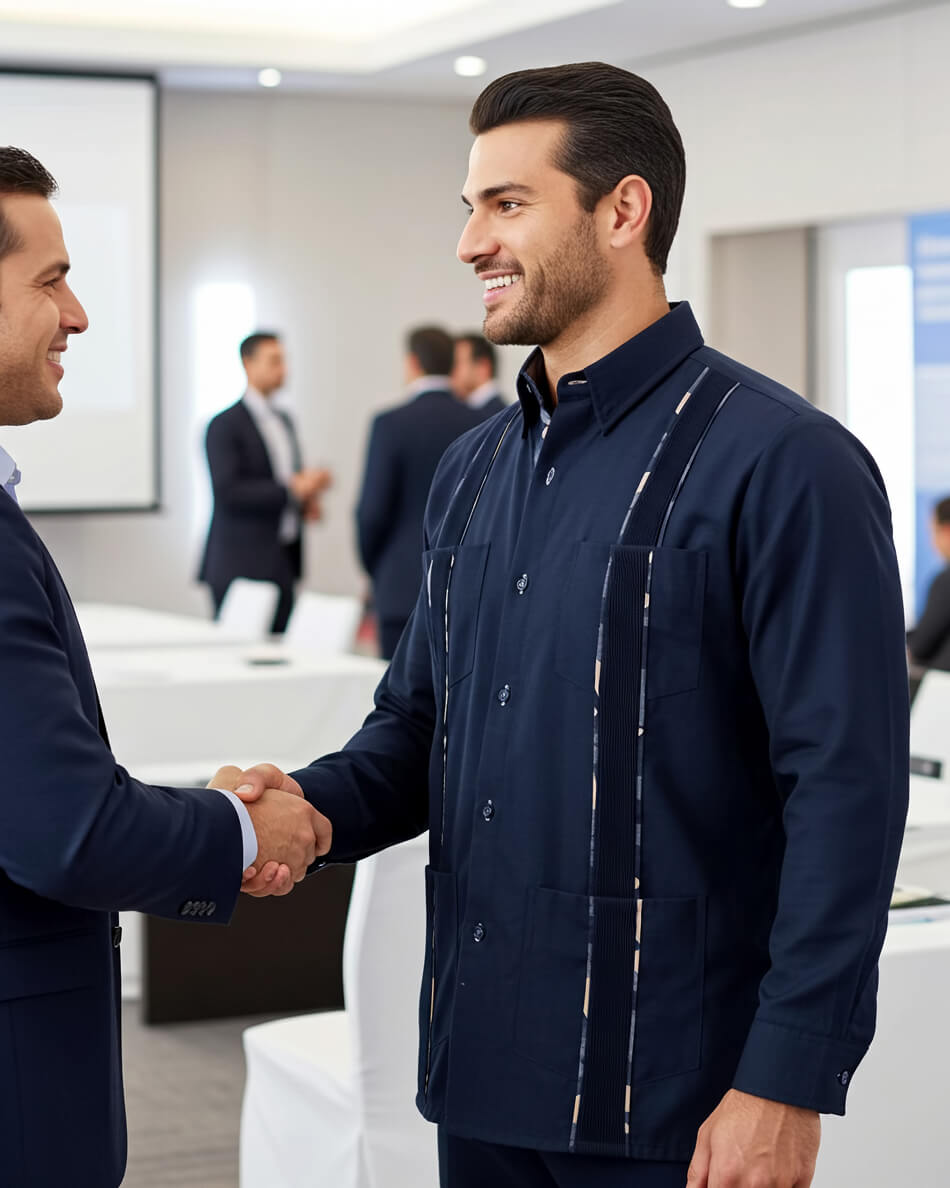 Navy Nightfall Commander Guayabera
