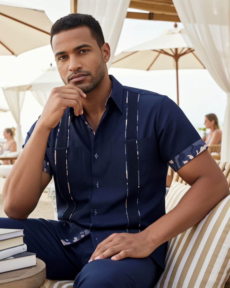 Navy Nightfall Commander Guayabera