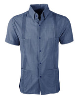 Guingán Clásico Navy Blue Guayabera