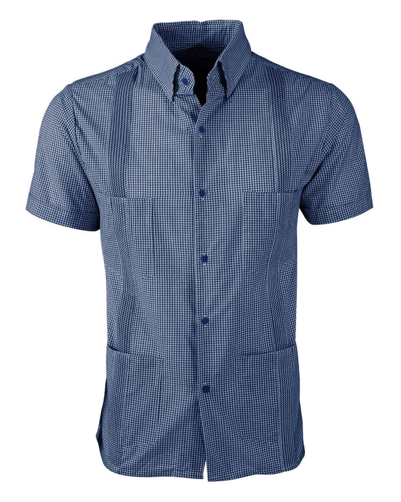 Guingán Clásico Navy Blue Guayabera