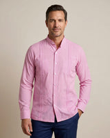 Ready to Go Medium | Guingán Clásico Rose Pink Long Sleeve Guayabera