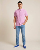 Ready to Go Medium | Guingán Clásico Rose Pink Short Sleeve Guayabera