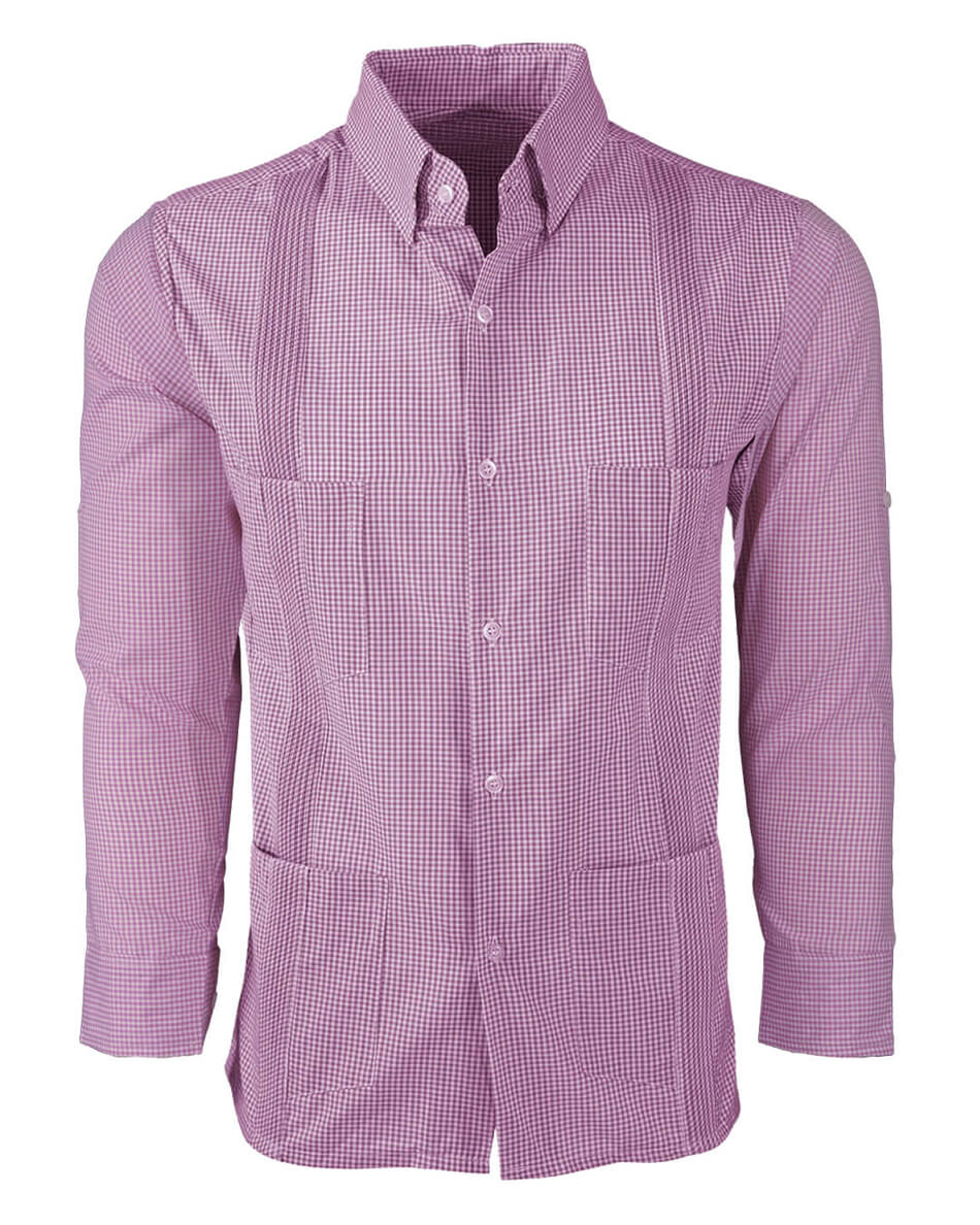 Guingán Clásico Rose Pink Guayabera
