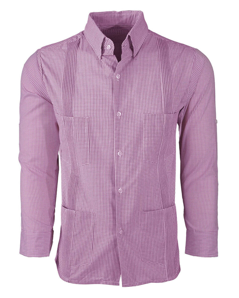 Guingán Clásico Rose Pink Guayabera