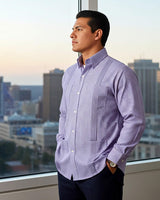 Guingán Clásico Lavender Guayabera