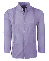 Guingán Clásico Lavender Guayabera