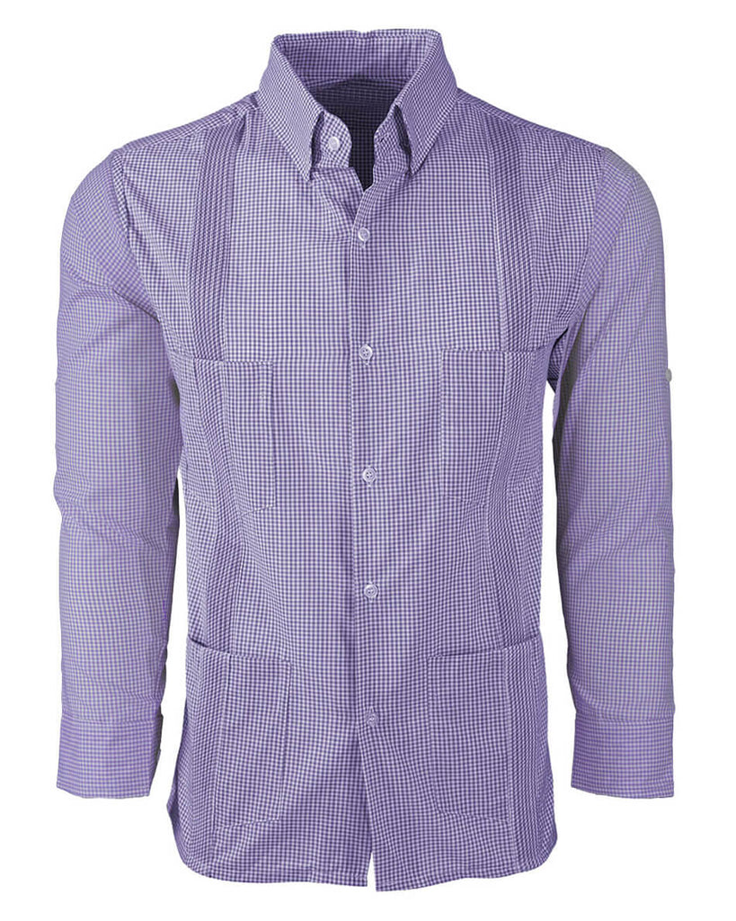 Guingán Clásico Lavender Guayabera