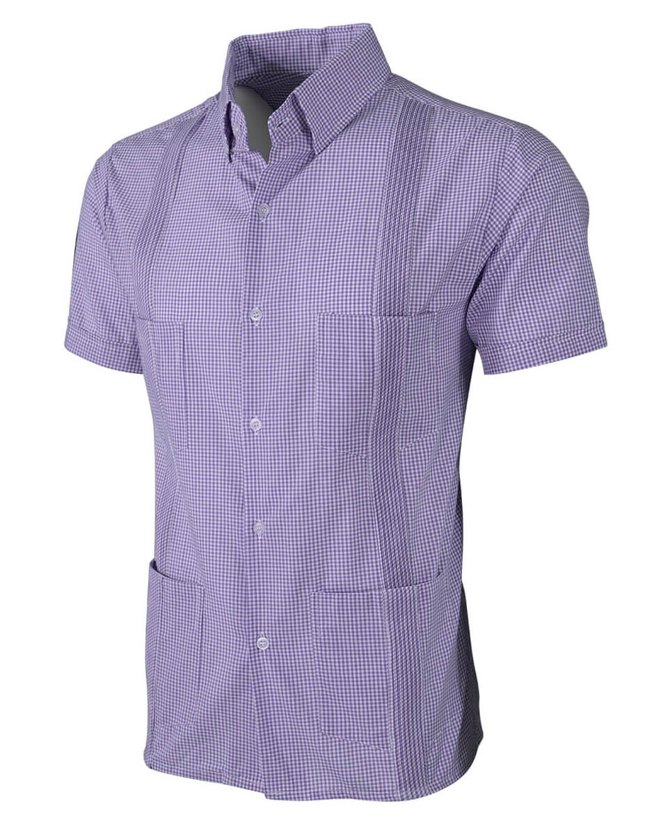 Guingán Clásico Lavender Guayabera
