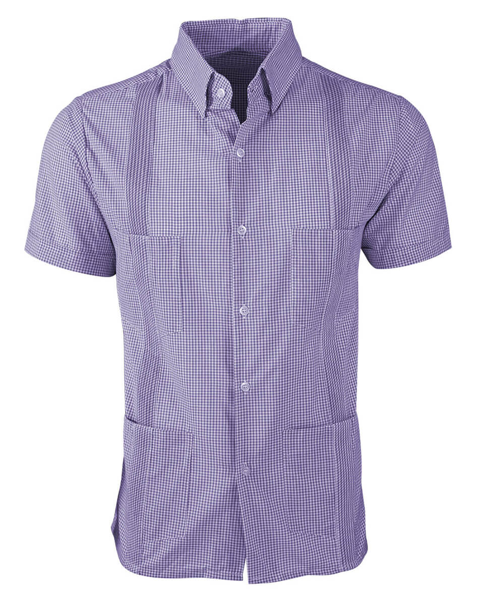 Guingán Clásico Lavender Guayabera