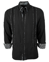 Shadow Noir Leopard Guayabera