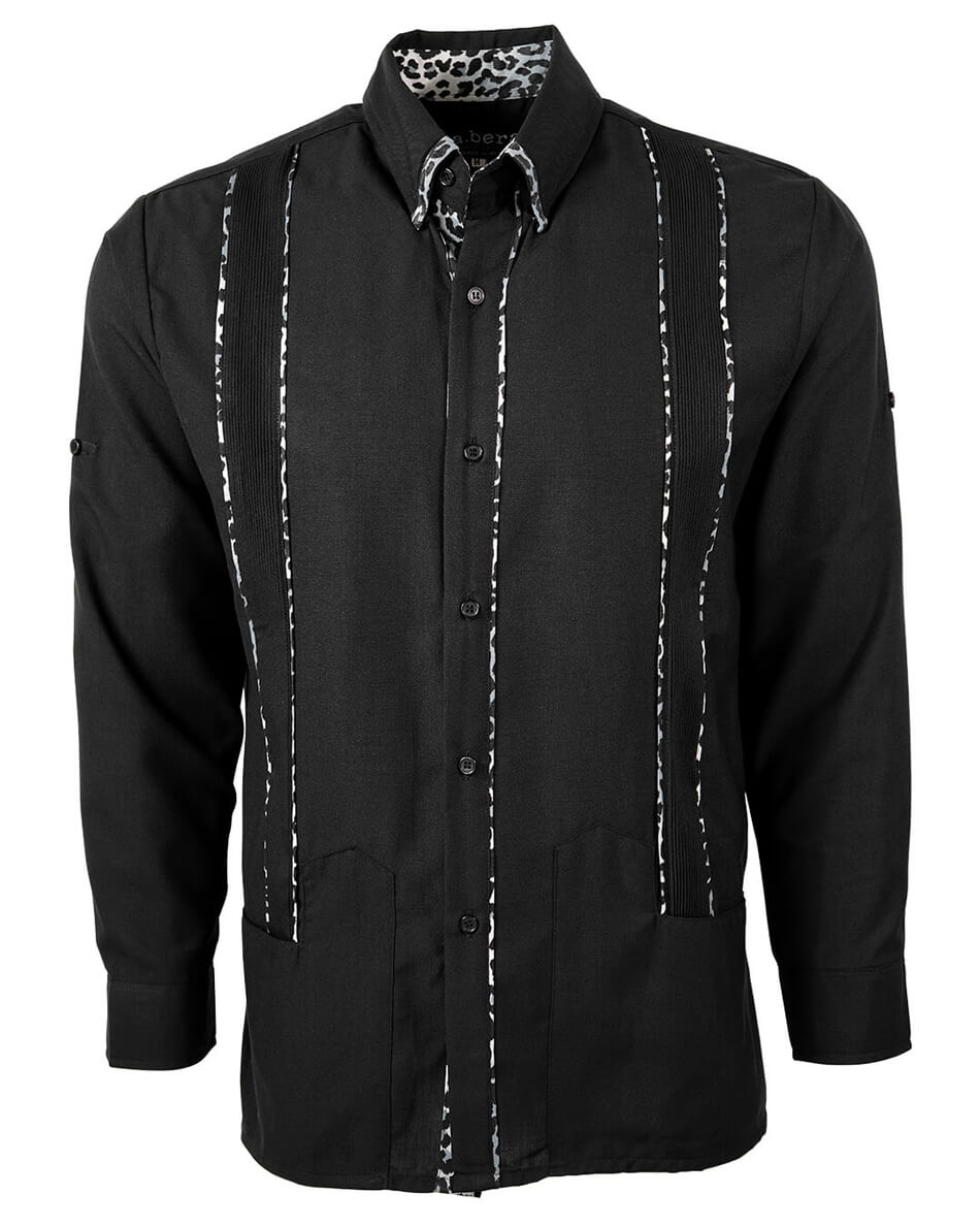 Shadow Noir Leopard Guayabera
