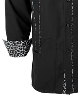 Shadow Noir Leopard Guayabera