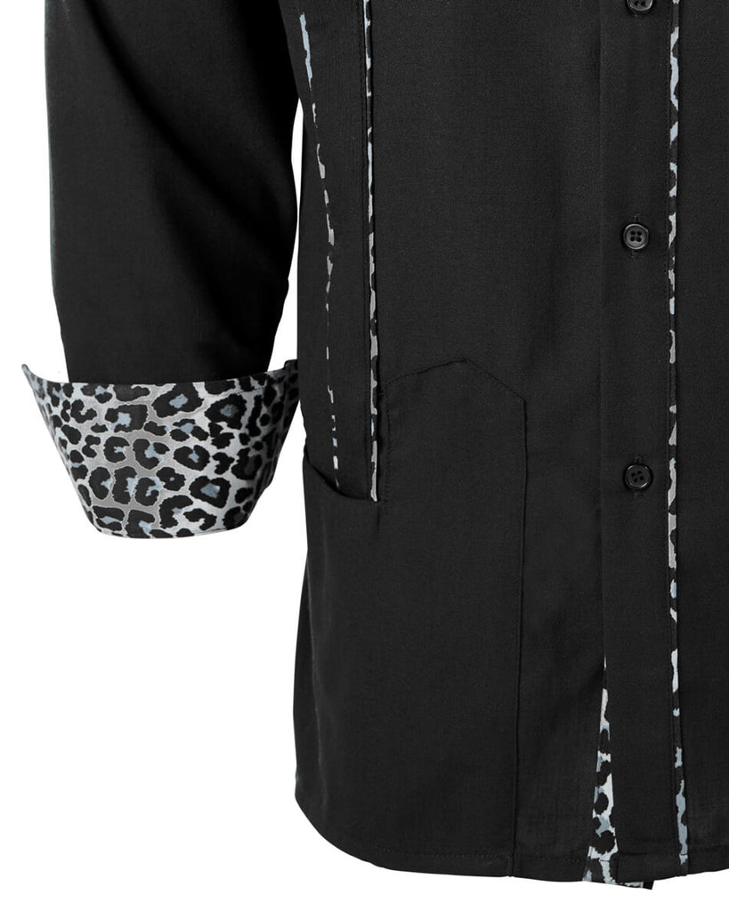 Shadow Noir Leopard Guayabera