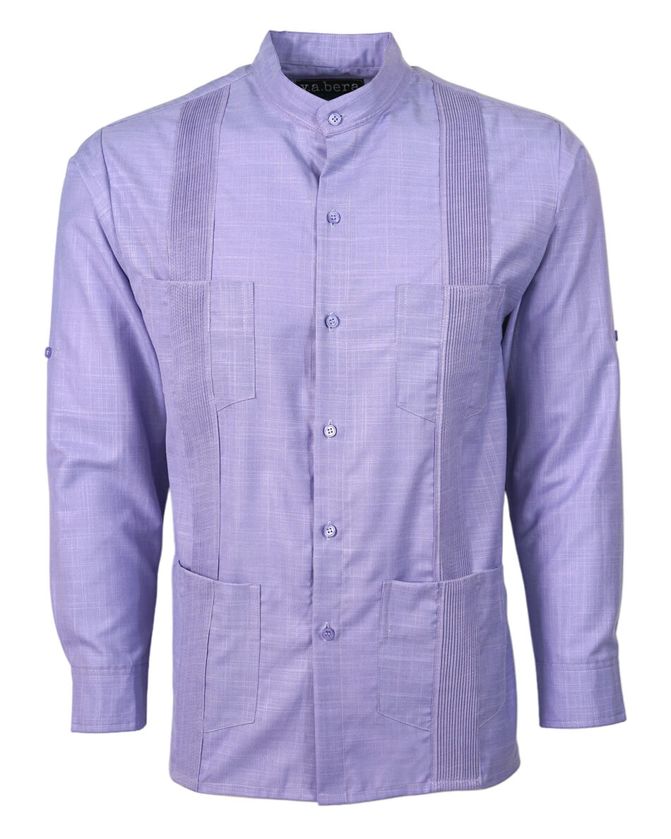 Lavender Purple Four Pocket Traditional Guayabera