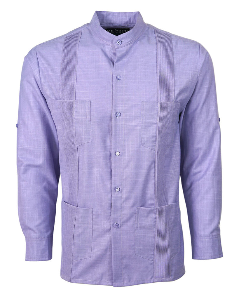 Lavender Purple Four Pocket Traditional Guayabera