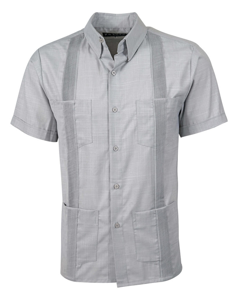 Light Grey Four Pocket Traditional Guayabera