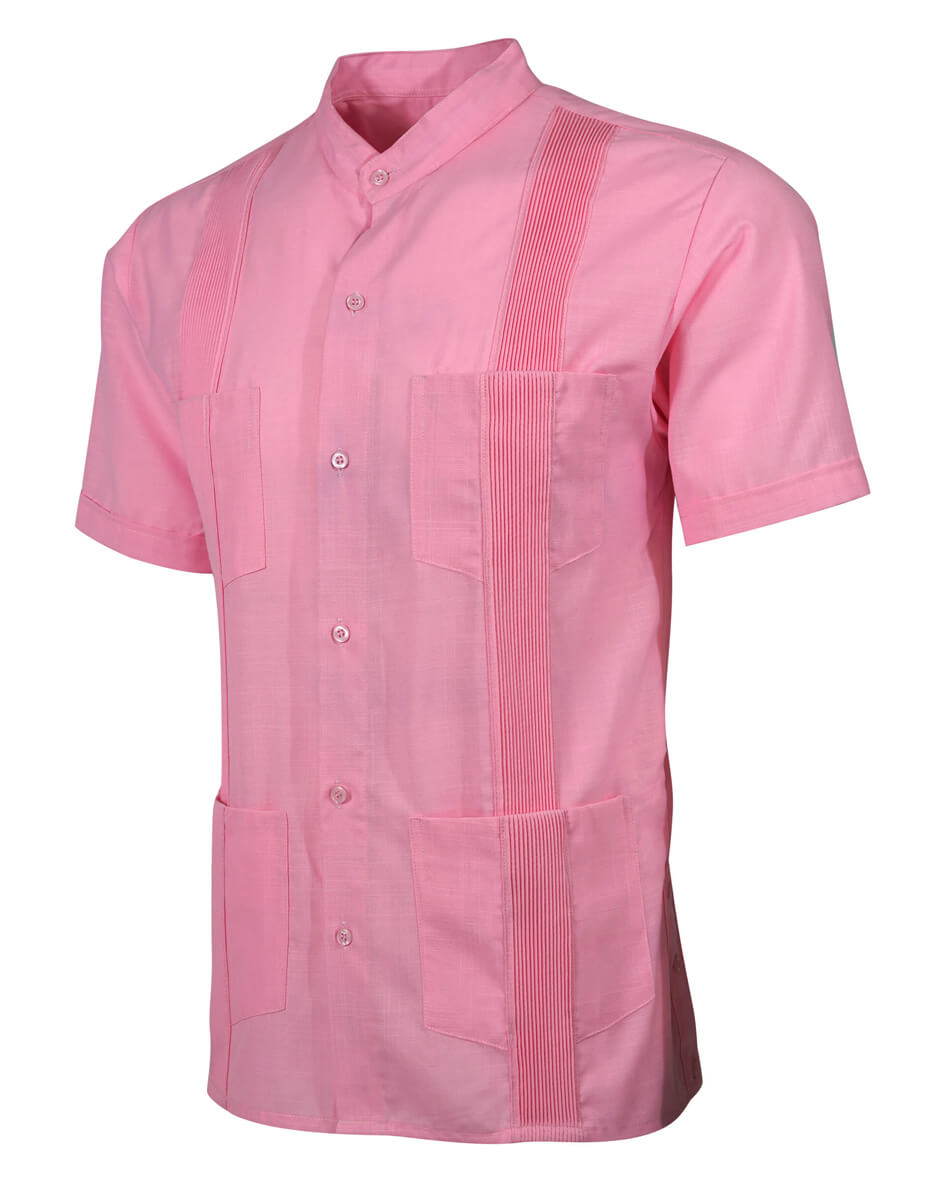 Rose Pink Lux Four Pocket Traditional Guayabera