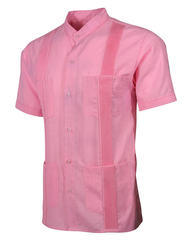 Rose Pink Lux Four Pocket Traditional Guayabera