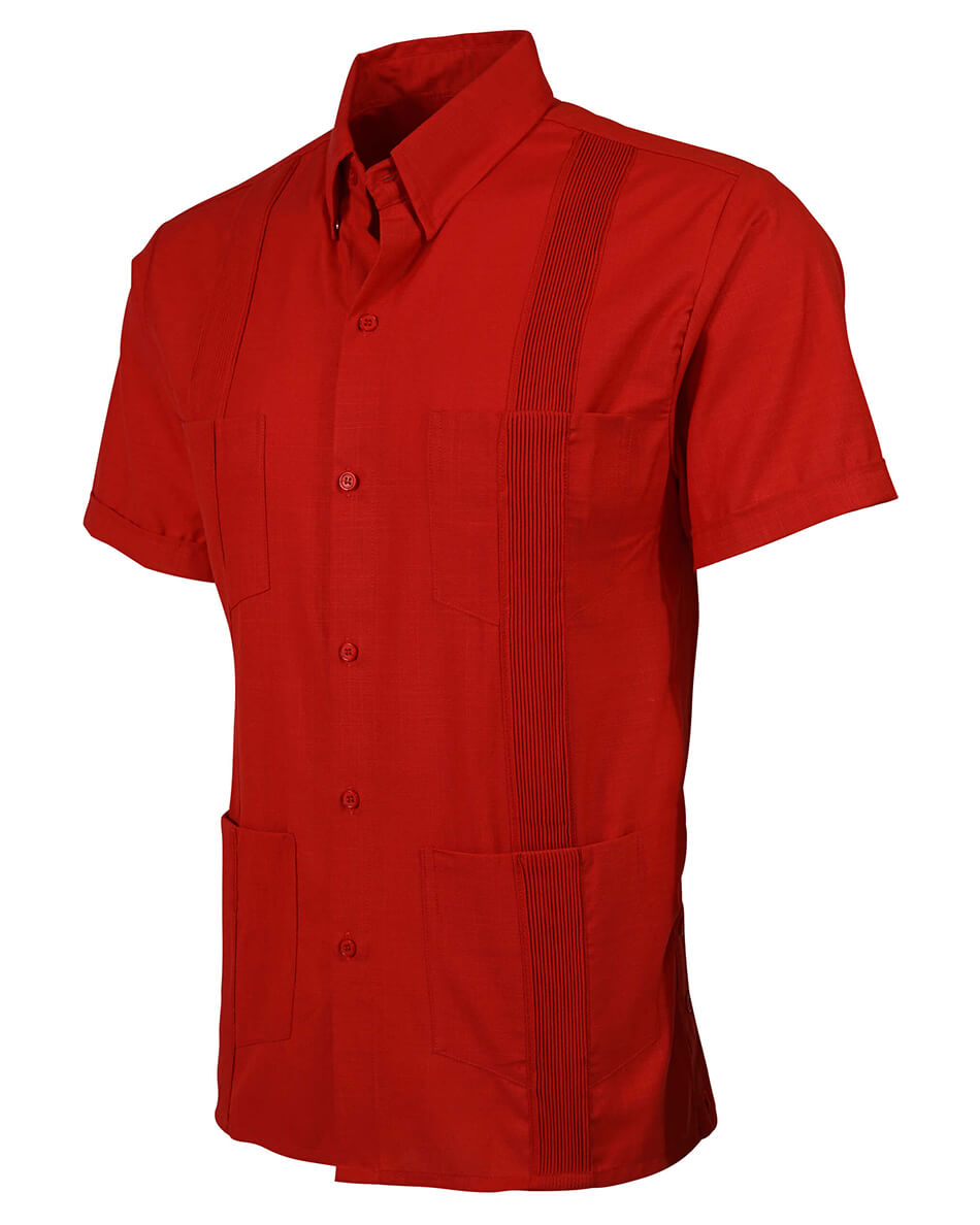 Fiesta Red Four Pocket Traditional Guayabera