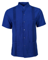 Royal Blue Four Pocket Traditional Guayabera