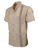 Sand Beige Four Pocket Traditional Guayabera