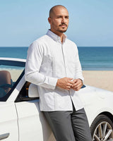 White Lux Four Pocket Traditional Guayabera