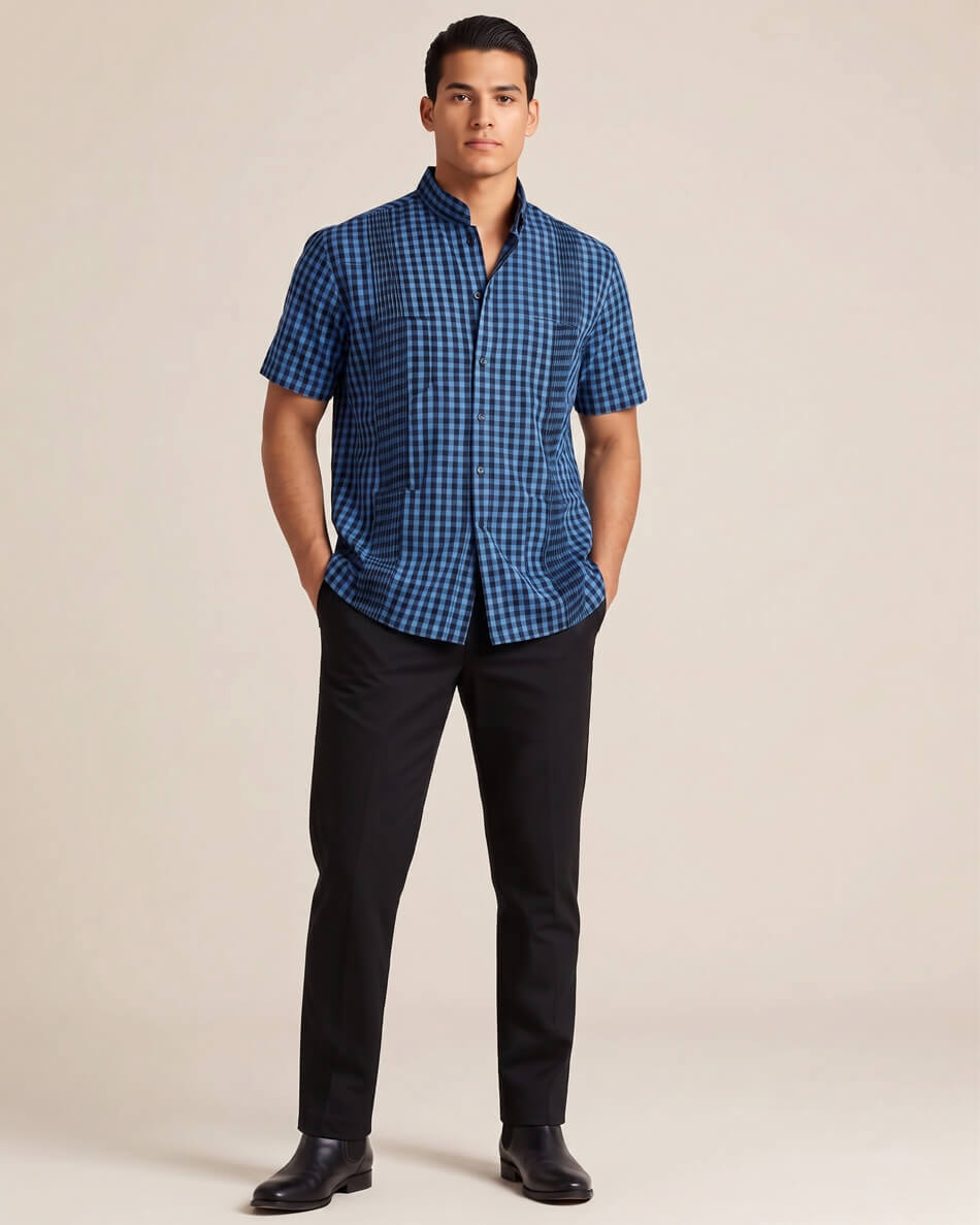 Ready to Go Medium | Guingán Grande Cerulean Guayabera